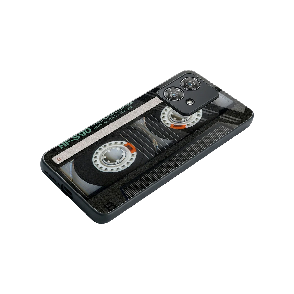 Cassette Tape stylish phone case for motorola edge 40 neo 5g | glossy glass and slim fit
