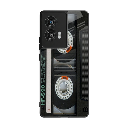 Cassette Tape back phone cover | glass case for motorola edge 50 fusion