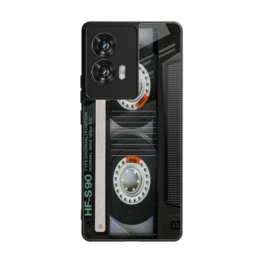 Cassette Tape back phone cover | glass case for motorola edge 50 fusion