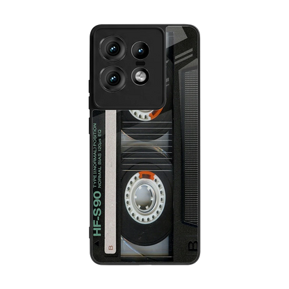 Cassette Tape back phone cover | glass case for motorola edge 50 pro