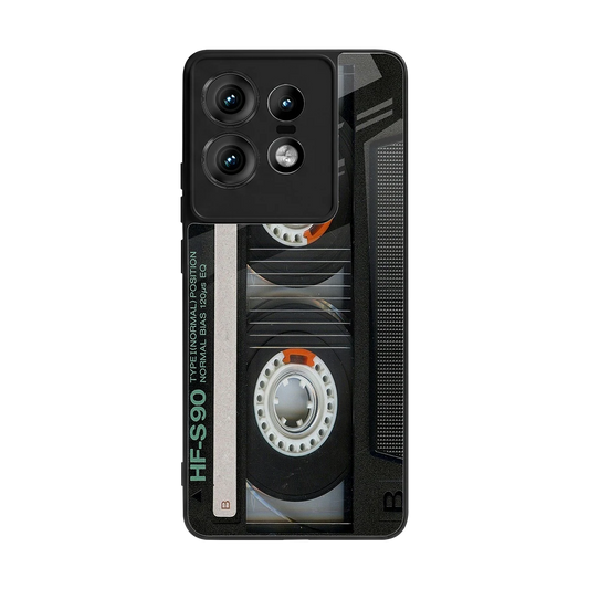 Cassette Tape back phone cover | glass case for motorola edge 50 pro