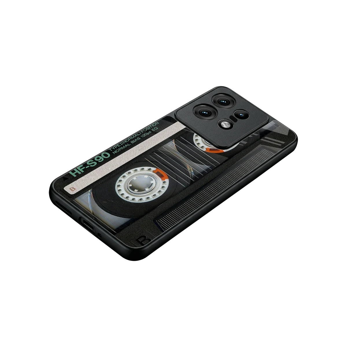 Cassette Tape stylish phone case for motorola edge 50 pro | glossy glass and slim fit