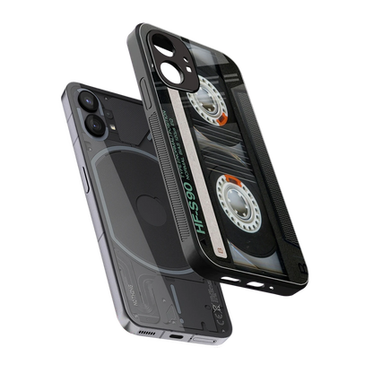 Cassette Tape sleek nothing phone 1 cover with tempered glass back and TPU edges