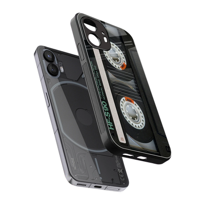 Cassette Tape sleek nothing phone 2 cover with tempered glass back and TPU edges