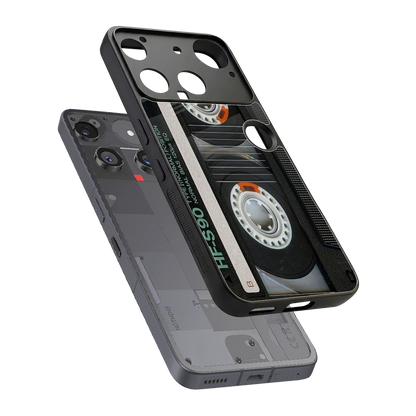 Cassette Tape sleek nothing phone 3 cover with tempered glass back and TPU edges