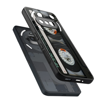 Cassette Tape sleek nothing phone 3a cover with tempered glass back and TPU edges