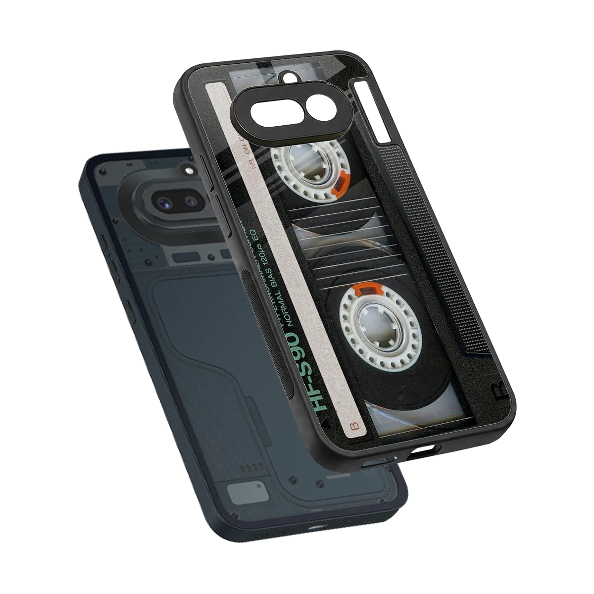 Cassette Tape sleek nothing phone 4a cover with tempered glass back and TPU edges