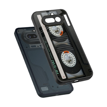 Cassette Tape sleek nothing phone 4a cover with tempered glass back and TPU edges
