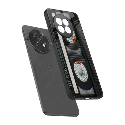 Cassette Tape sleek oneplus 13r cover with tempered glass back and TPU edges