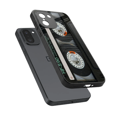 Cassette Tape sleek oneplus 15r cover with tempered glass back and TPU edges