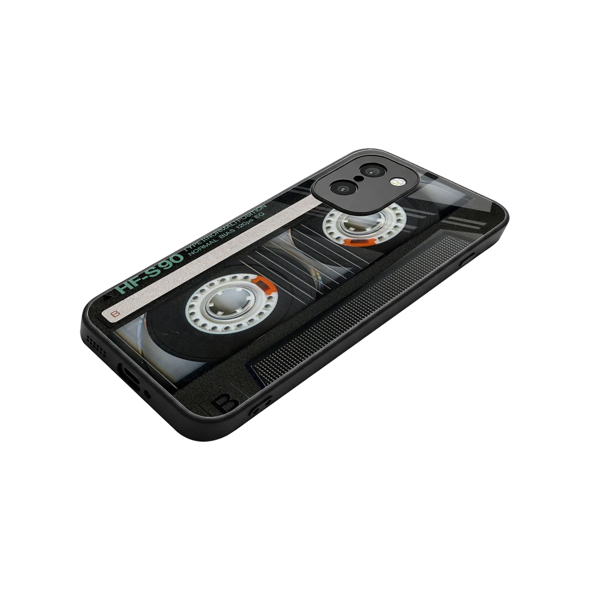 Cassette Tape stylish phone case for oneplus 15r | glossy glass and slim fit