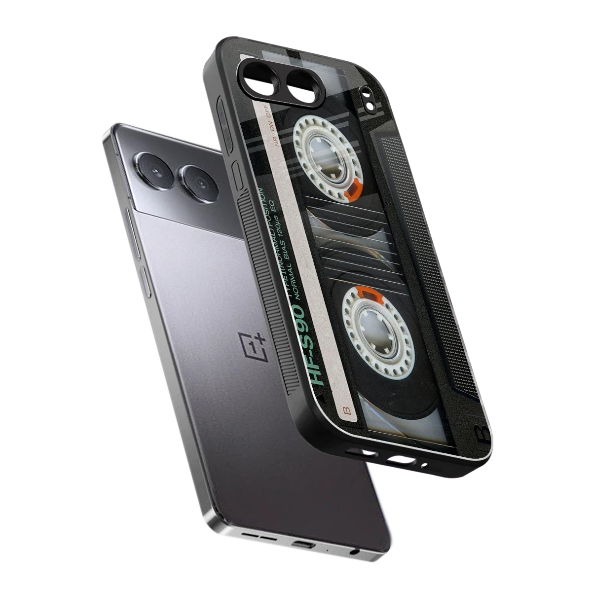 Cassette Tape sleek oneplus nord 4 cover with tempered glass back and TPU edges