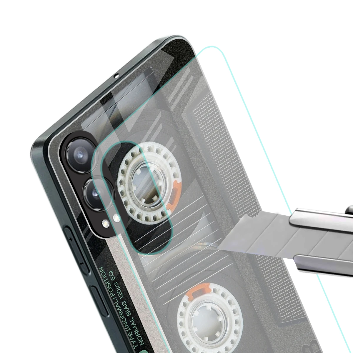 Cassette Tape stylish phone case for oneplus nord ce 4 lite | glossy glass and slim fit