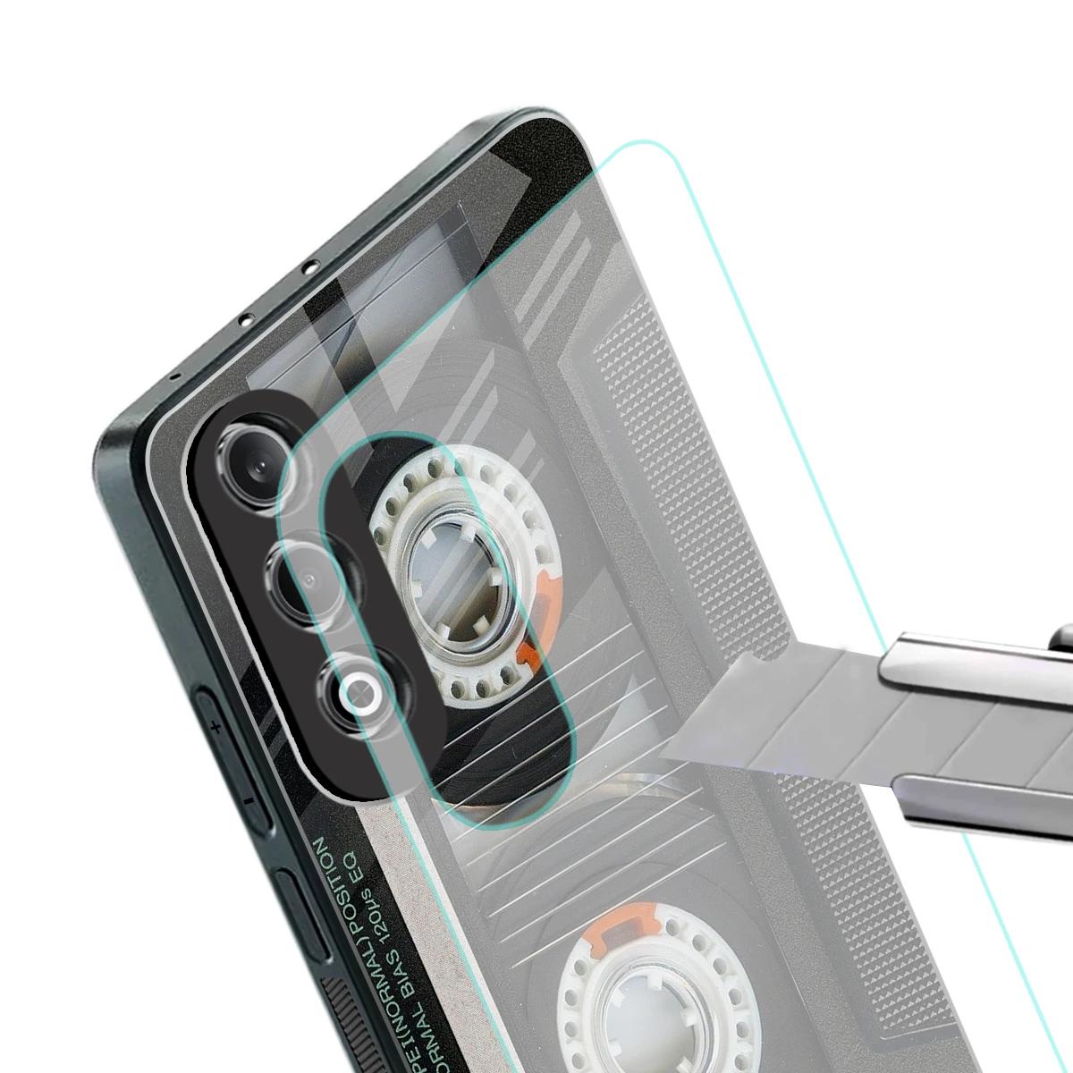 Cassette Tape stylish phone case for oneplus nord ce 4 | glossy glass and slim fit