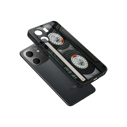 Cassette Tape sleek oppo a5x 5g cover with tempered glass back and TPU edges
