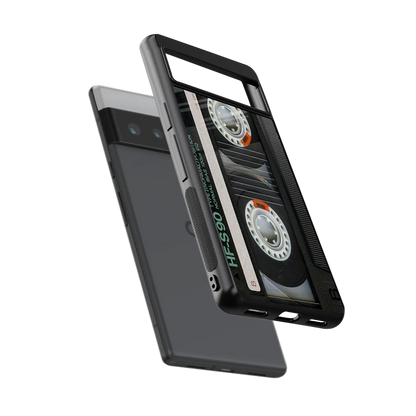 Cassette Tape sleek google pixel 6 pro cover with tempered glass back and TPU edges