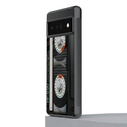 Cassette Tape stylish phone case for google pixel 6 pro | glossy glass and slim fit