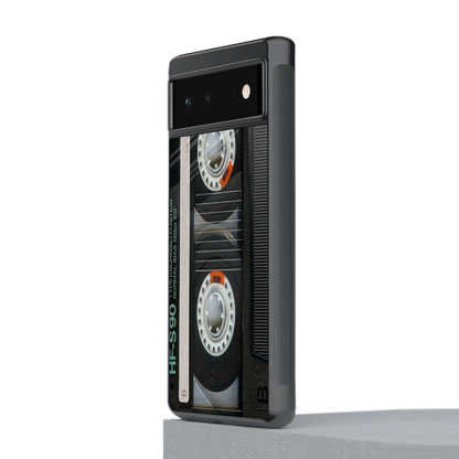 Cassette Tape stylish phone case for google pixel 6a | glossy glass and slim fit