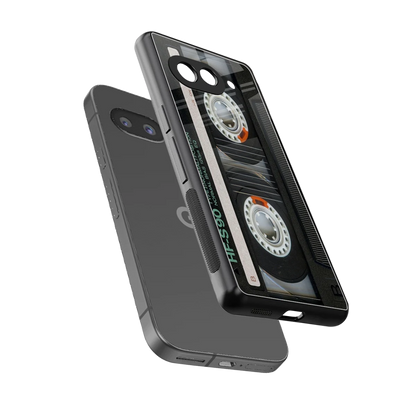 Cassette Tape sleek google pixel 10a cover with tempered glass back and TPU edges