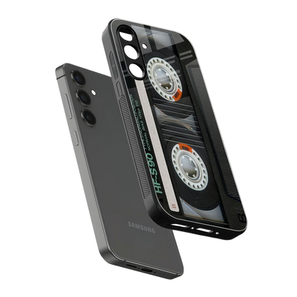 Cassette Tape sleek samsung galaxy m34 5g cover with tempered glass back and TPU edges