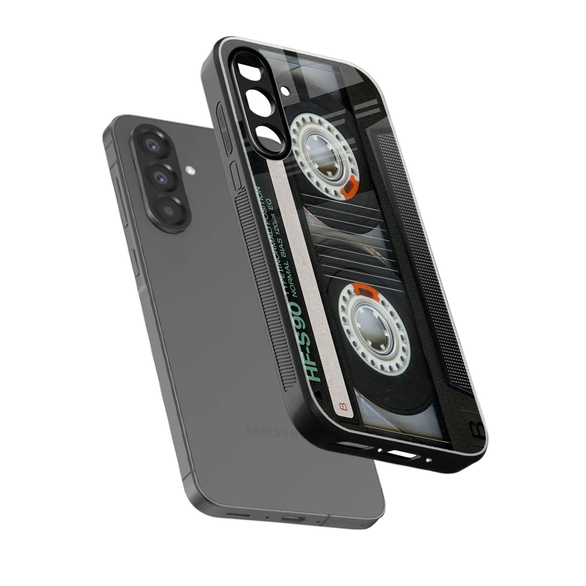 Cassette Tape sleek samsung galaxy a17 5g cover with tempered glass back and TPU edges
