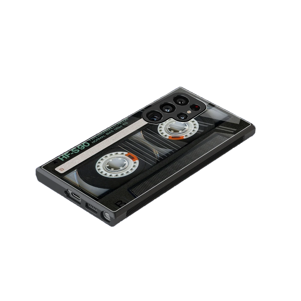 Cassette Tape stylish phone case for samsung galaxy s24 ultra | glossy glass and slim fit