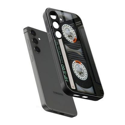 Cassette Tape sleek samsung galaxy s25 cover with tempered glass back and TPU edges