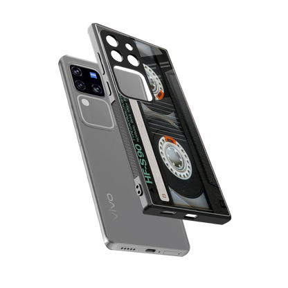 Cassette Tape sleekvivo v30 pro cover with tempered glass back and TPU edges