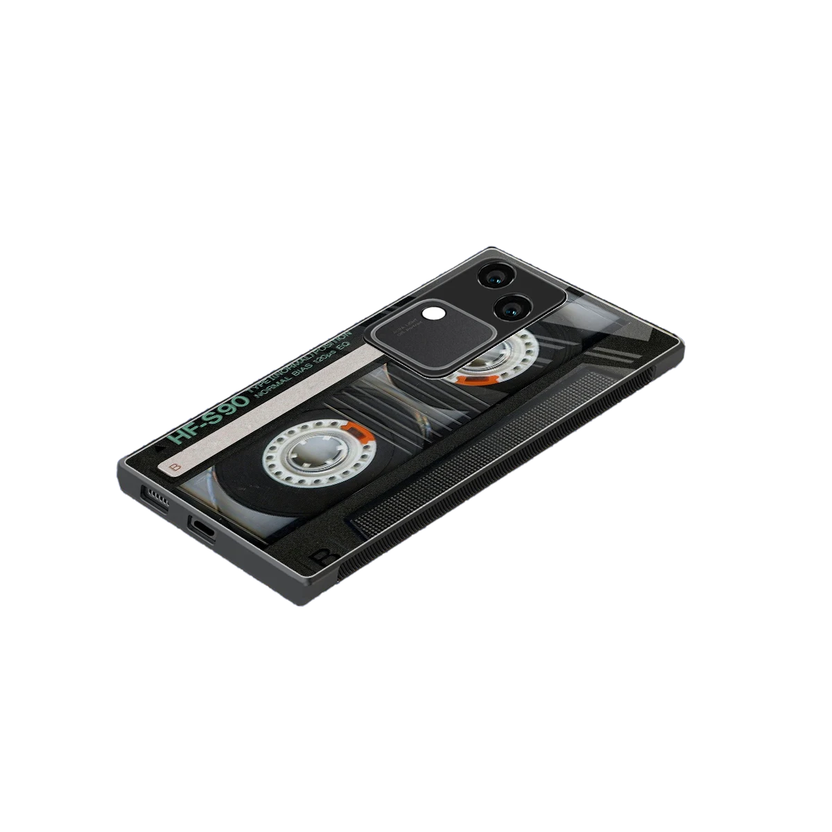 Cassette Tape stylish phone case for vivo v30 | glossy glass and slim fit