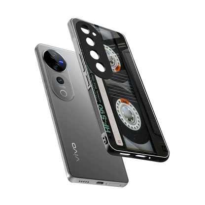 Cassette Tape sleek vivo v40 pro cover with tempered glass back and TPU edges
