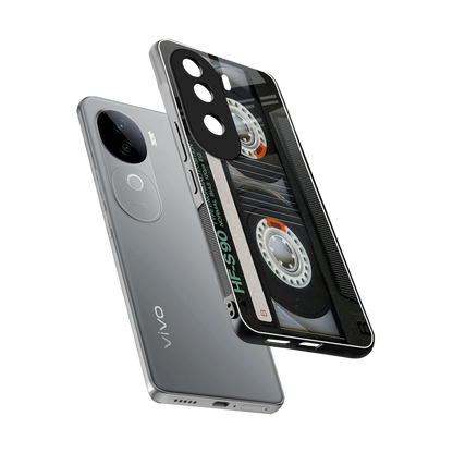 Cassette Tape sleek vivo v40e cover with tempered glass back and TPU edges