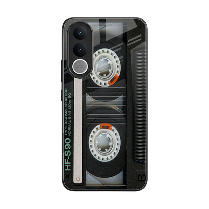 Cassette Tape back phone cover | glass case for vivo v70 fe