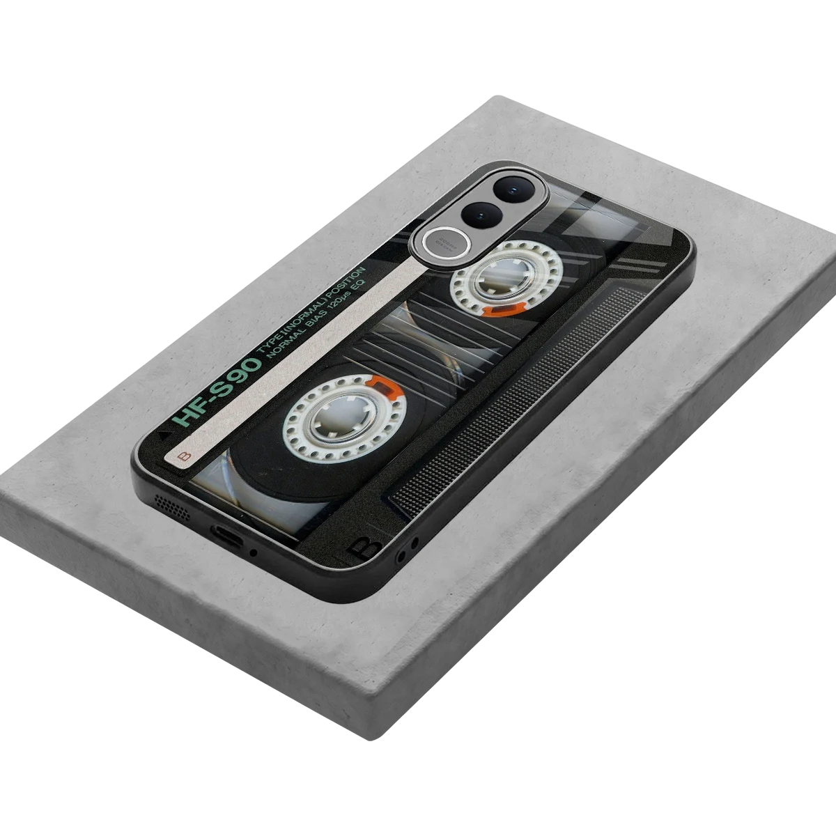 Cassette Tape stylish phone case for vivo v70 fe | glossy glass and slim fit