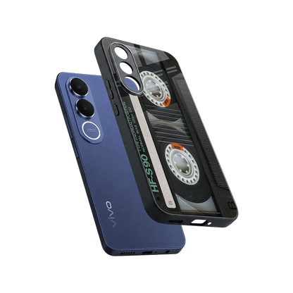 Cassette Tape sleek vivo v70 fe cover with tempered glass back and TPU edges