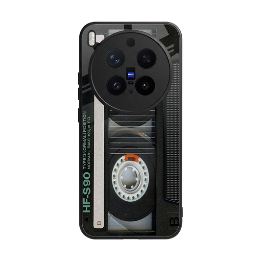 Cassette Tape back phone cover | glass case for vivo x300 pro