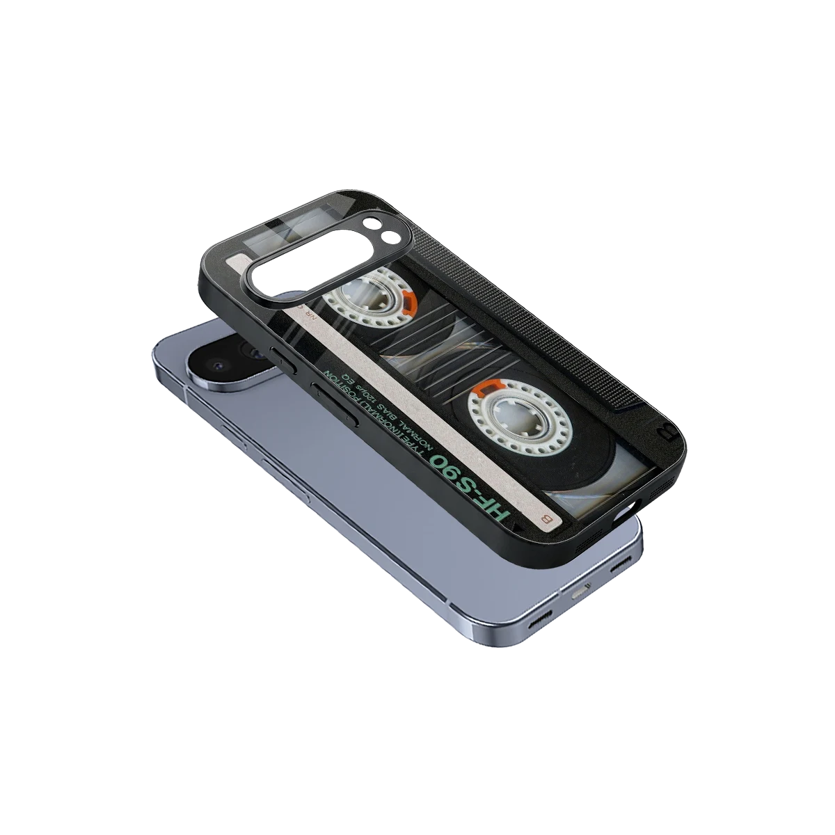 Cassette Tape sleek google pixel 10 pro cover with tempered glass back and TPU edges