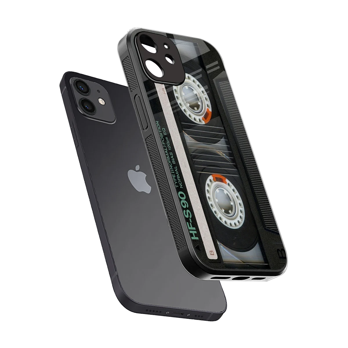 Cassette Tape sleek iphone 11 cover with tempered glass back and TPU edges