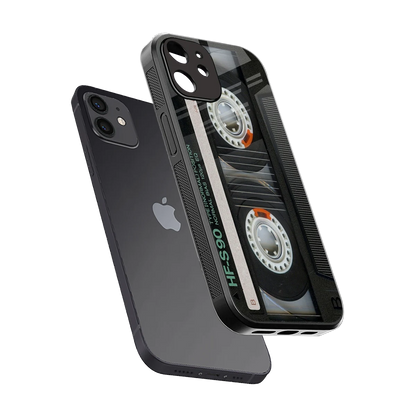 Cassette Tape sleek iphone 11 cover with tempered glass back and TPU edges