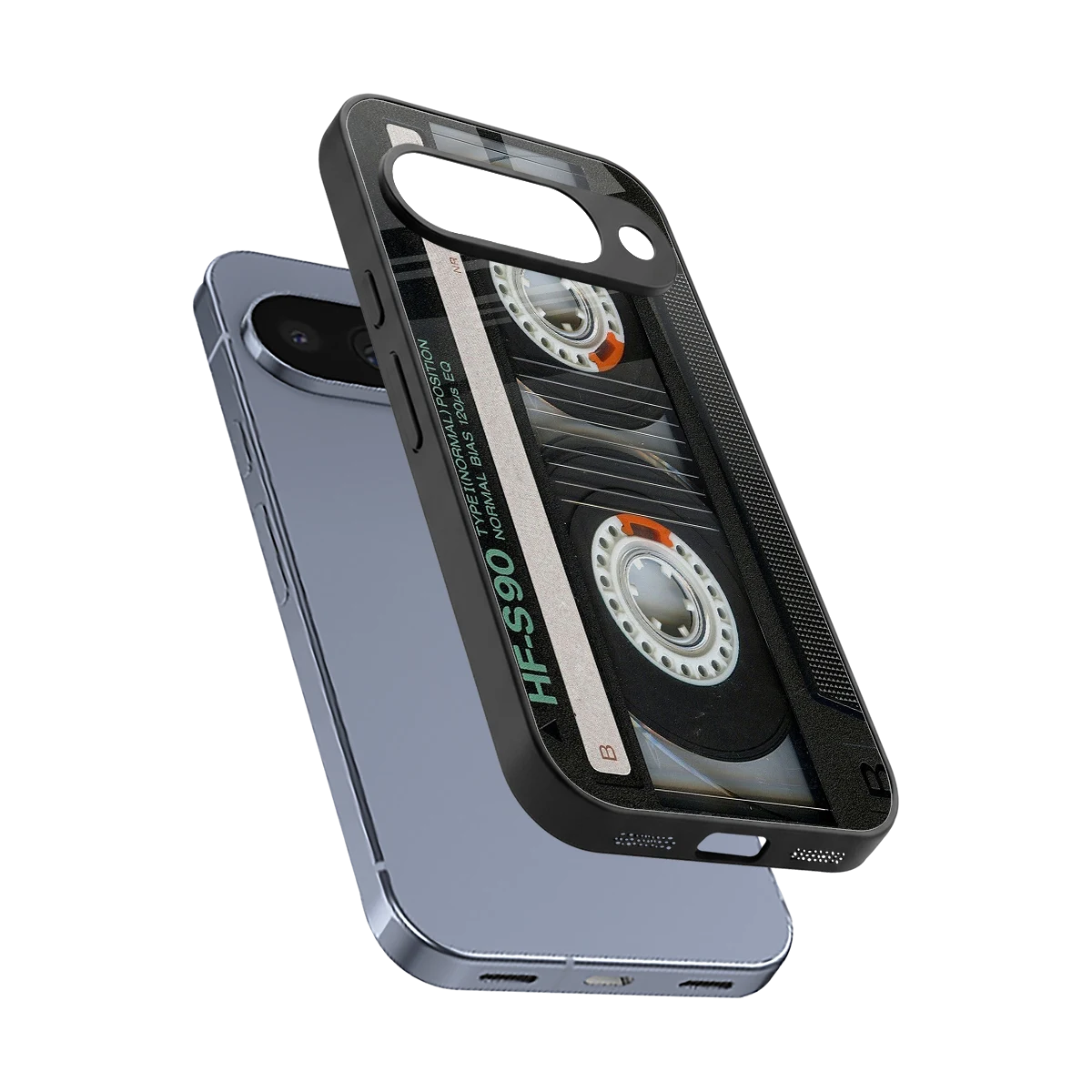 Cassette Tape sleek google pixel 10 cover with tempered glass back and TPU edges