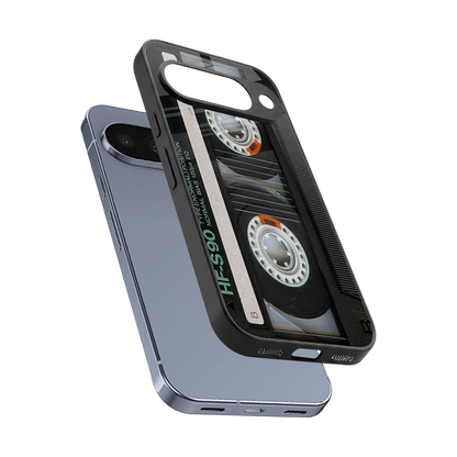 Cassette Tape sleek google pixel 10 cover with tempered glass back and TPU edges