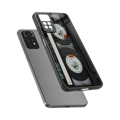 Cassette Tape sleek redmi note 11 pro cover with tempered glass back and TPU edges