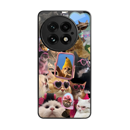 Catastic Montage back phone cover | glass case for oneplus 13