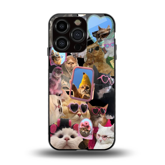 Catastic Montage back phone cover | glass case for iphone 13 pro
