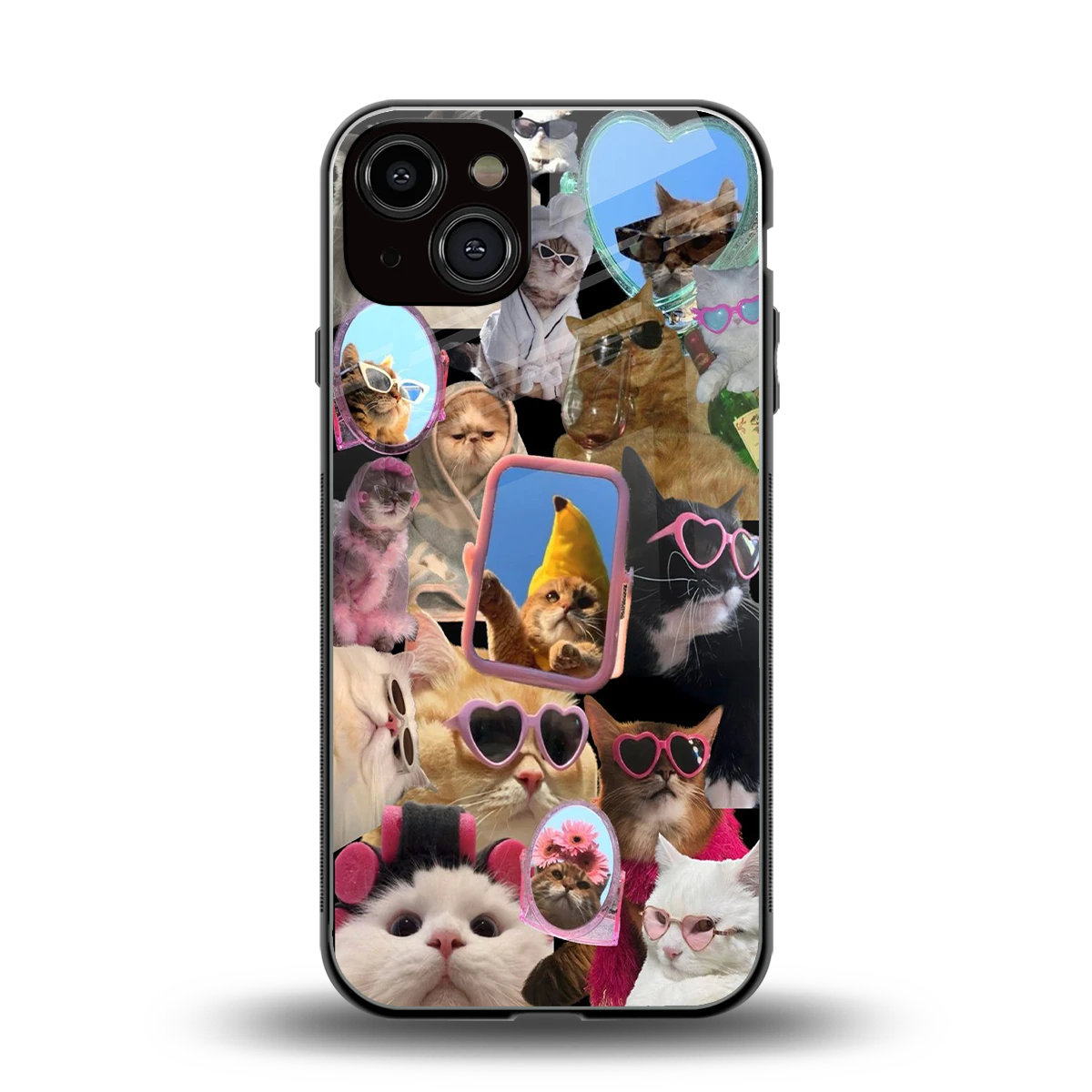 Catastic Montage back phone cover | glass case for iphone 13