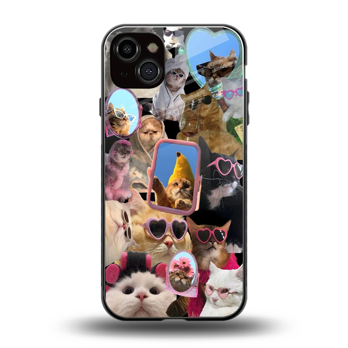Catastic Montage back phone cover | glass case for iphone 15 plus