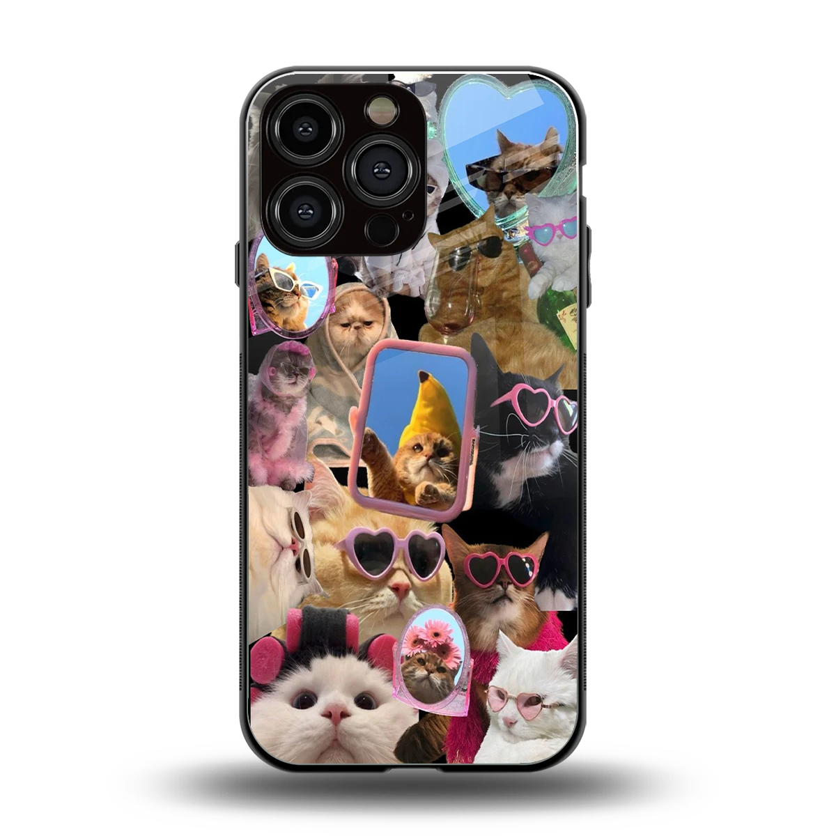 Catastic Montage back phone cover | glass case for iphone 15 pro max