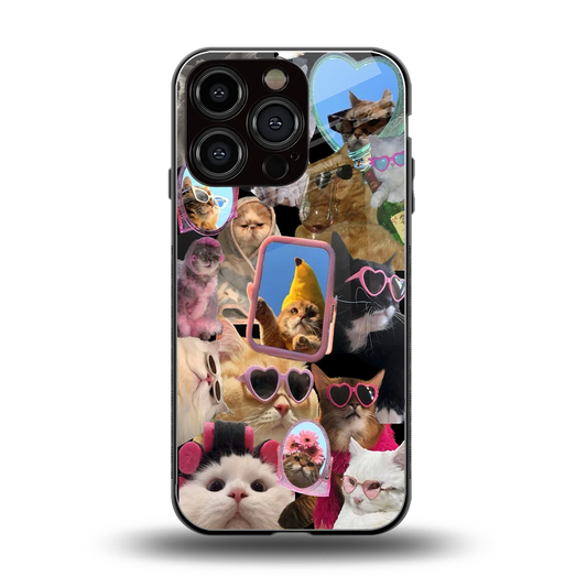 Catastic Montage back phone cover | glass case for iphone 16 pro