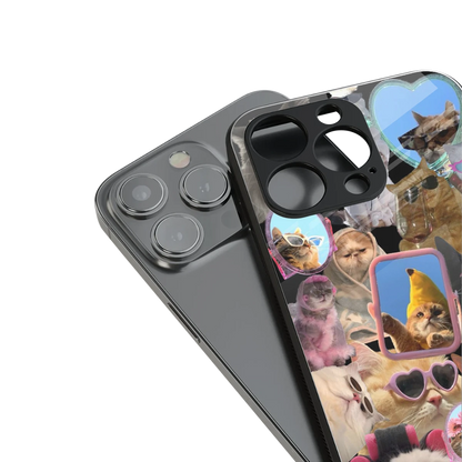 Catastic Montage stylish phone case for iphone 15 plus | glossy glass and slim fit