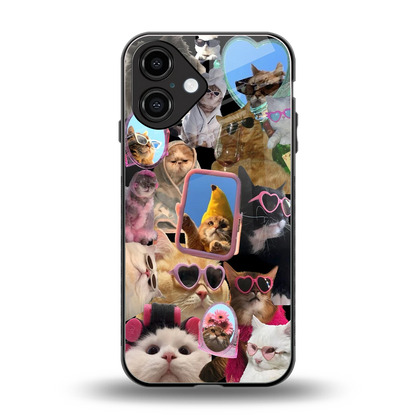 Catastic Montage back phone cover | glass case for iphone 16