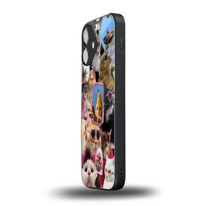 Catastic Montage iPhone 16 mobile cover | shockproof glass phone case